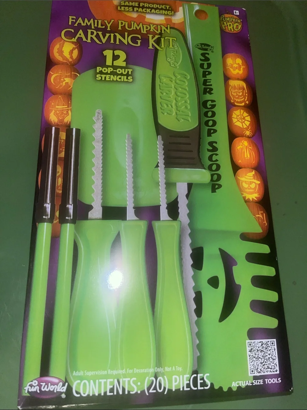 Family Pumpkin Carving Kit - Green Tools